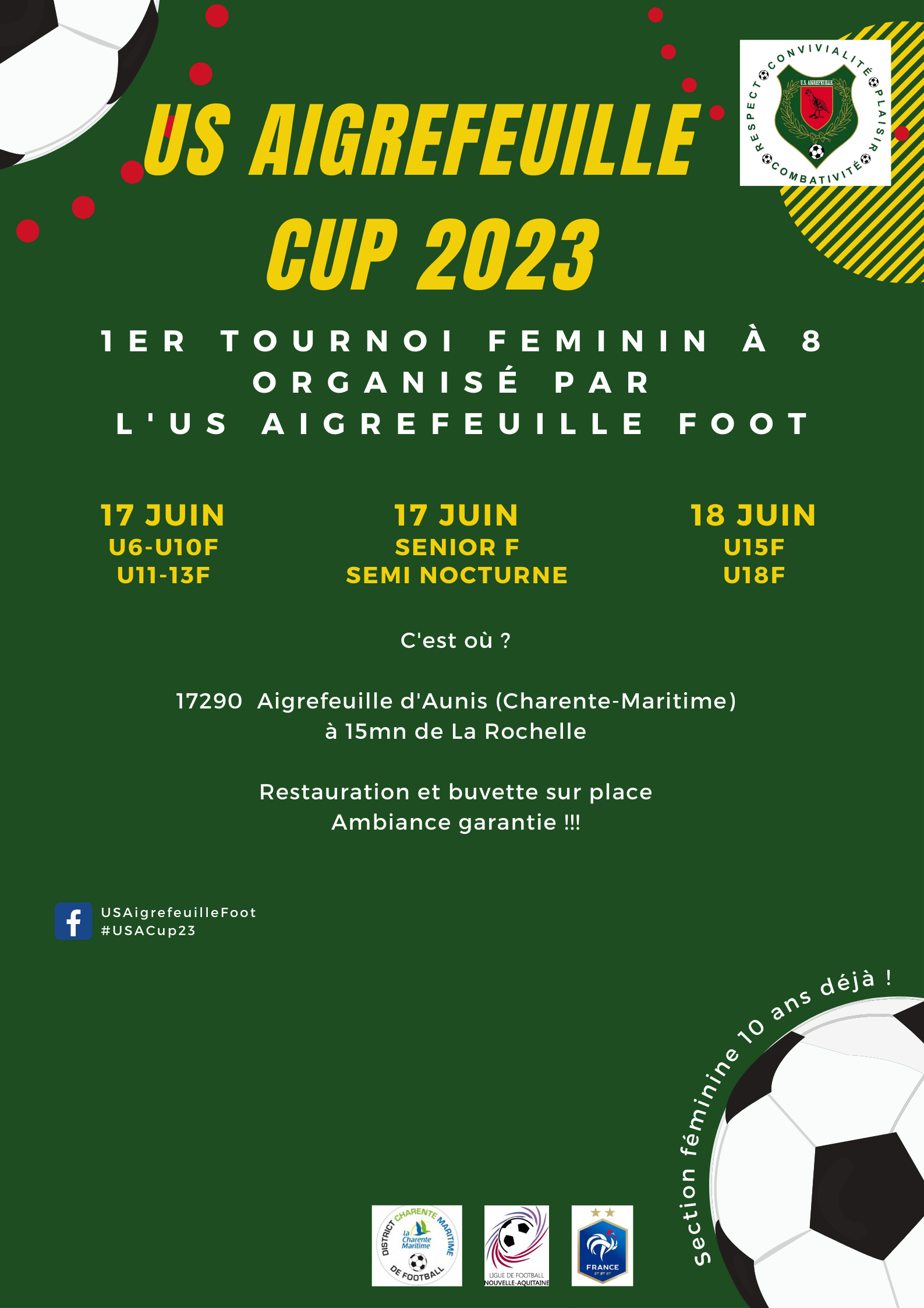 17 et 18 juin 2023 – US Aigrefeuille Cup 2023 ⚽